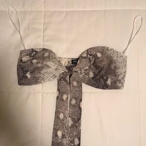 Snake Skin Tie-Front Bralette